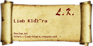 Lieb Klára névjegykártya