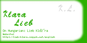 klara lieb business card